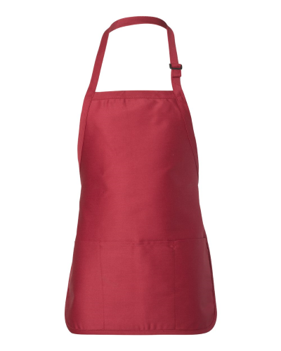 Q-Tees - Full-Length Apron with Pouch Pocket front Thumb Image