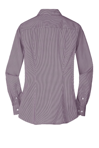 Coal Harbour® Mini Stripe Ladies' Woven Shirt back Thumb Image