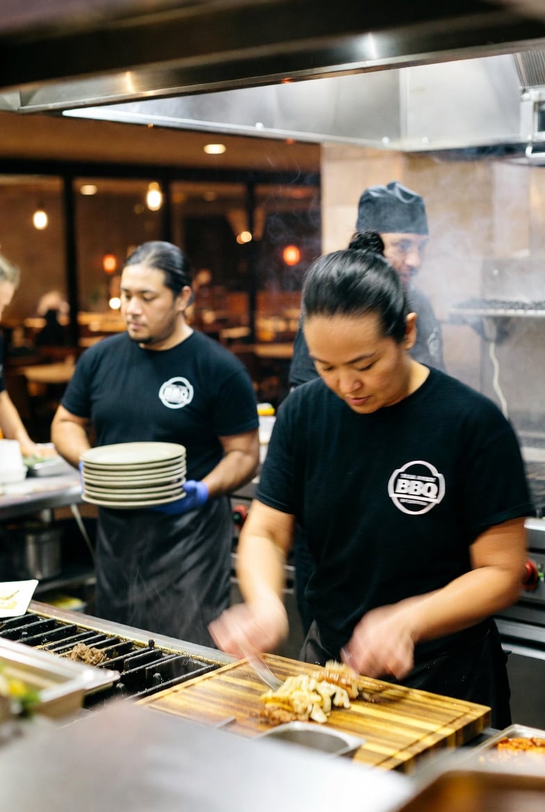 Custom restaurant staff uniforms and hospitality apparel