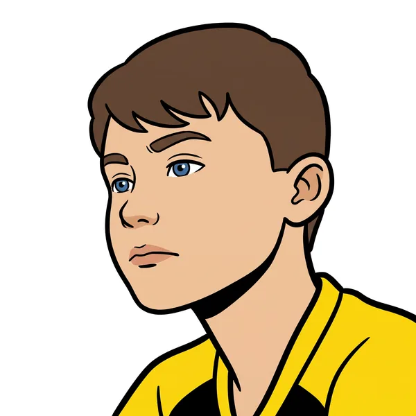 Young boy as a cartoon portrait