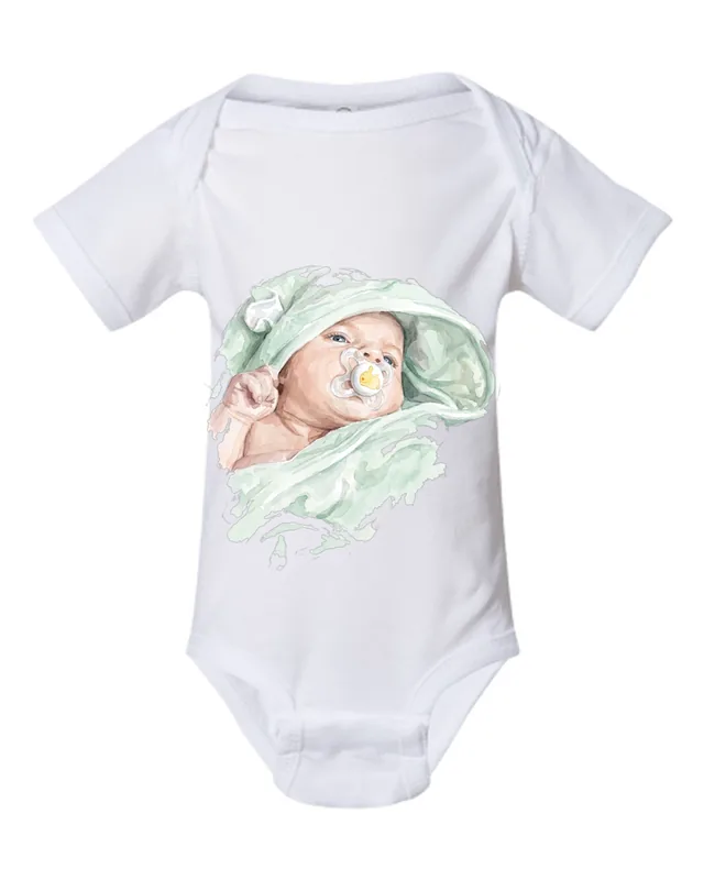 Newborn portrait: Watercolour onesie