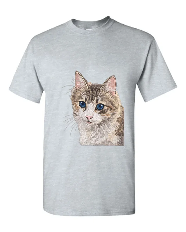 Tabby kitten portrait: Stitched look on ash