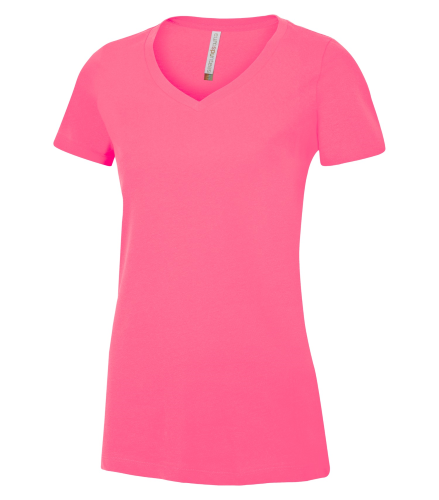 Ladies Super Soft Ring Spun Cotton V-Neck T-Shirt front Thumb Image