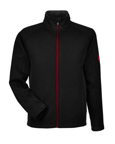 Spyder 187330 Men's Constant Full-Zip Sweater Fleece Jacket in Black/ Red - Custom Printing Available