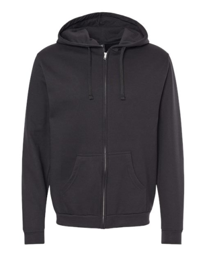 M&O 3331 Unisex Zipper Fleece Hoodie in Black - Custom Printing Available