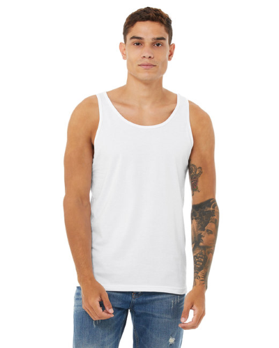 Bella + Canvas 3480 Unisex Jersey Tank in White - Custom Printing Available