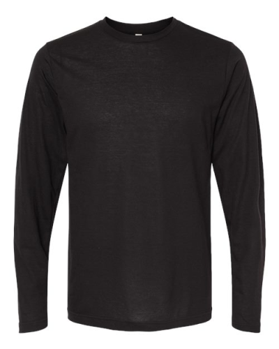 M&O 3520 Poly-Blend Long Sleeve T-Shirt in Black - Custom Printing Available