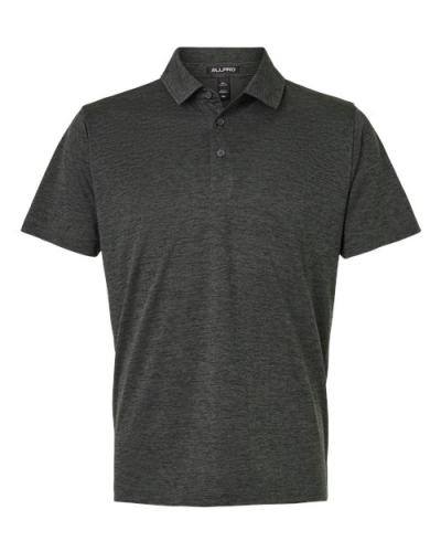 AllPro 4HM00 Men's Pro-Lock Performance Mélange Polo in Black Melange - Custom Printing Available