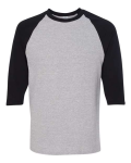 Gildan 5700 in Sport Grey/ Black - Front View