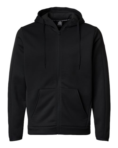 Under Armour 6010886 Under Armour 6010886 Men's Armour Fleece Pro Hooded Full-Zip in Black/ White - Custom Printing Available