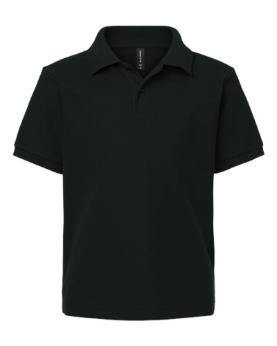 AllPro 62800Y Youth Pique Polo in Black - Custom Printing Available