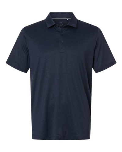 Puma Golf 631057 Men's Icon Heather Polo 2.0 in Deep Navy Heather - Custom Printing Available