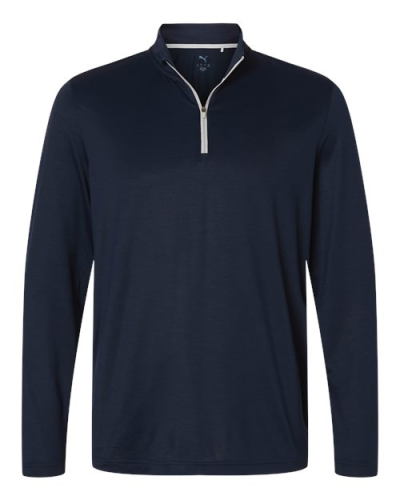 Puma Golf 631059 Men's Icon 2.0 Quarter-Zip in Deep Navy - Custom Printing Available