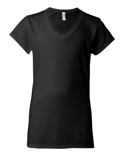 Gildan 64V00L WOMEN'S V-Neck T-Shirt in Black - Custom Printing Available