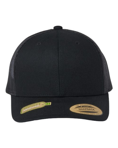 YP Classics 6606R Sustainable Retro Trucker Cap - Black