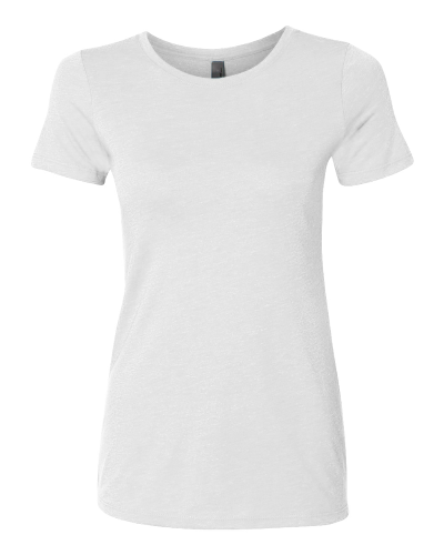 Next Level 6710 WOMEN'S Triblend Crew in HEATHER WHITE - Custom Printing Available