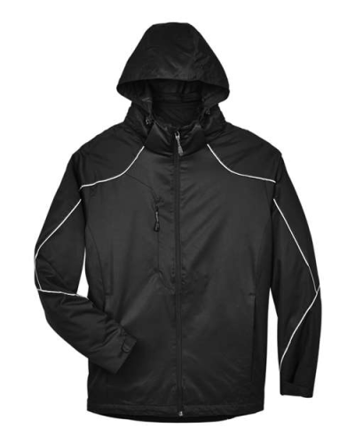 North End 88196 Men's Angle 3-In-1 Jacket with Bonded Fleece Liner in Black - Custom Printing Available