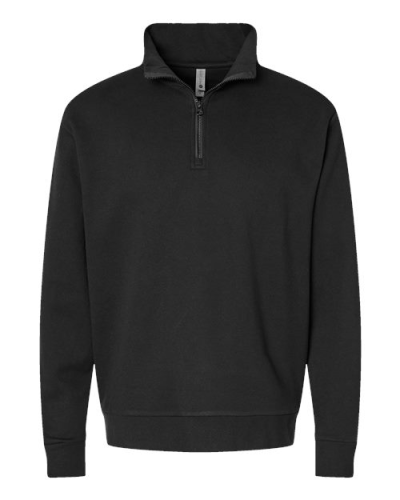 Next Level 9643 Unisex Fleece Quarter-Zip Pullover in Black - Custom Printing Available