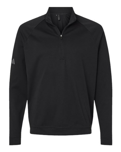 Adidas A598 Adidas A598 Men's Club Quarter-Zip Pullover - Black in Black - Custom Printing Available