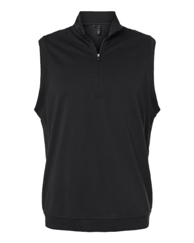 Adidas A599 Adidas A599 Men's Club Quarter-Zip Vest - Black in Black - Custom Printing Available