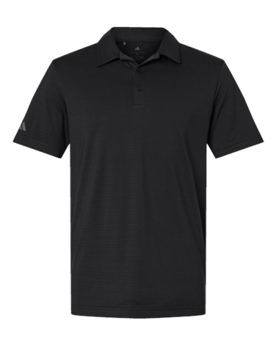 Adidas A704 Men's Textured Stripe Polo in Black - Custom Printing Available