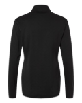 WOMEN'S Adidas A709 Textured Stripe Quarter-Zip Pullover - Black Back Thumbnail | Custom Apparel Canada