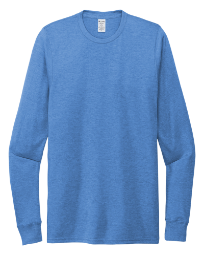 Allmade AL6004CA Unisex Tri-Blend Long Sleeve Tee in Azure Blue - Custom Printing Available