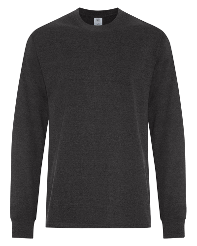ATC ATC6015 Earth Wash Cvc Long Sleeve Tee in Earth Black - Custom Printing Available