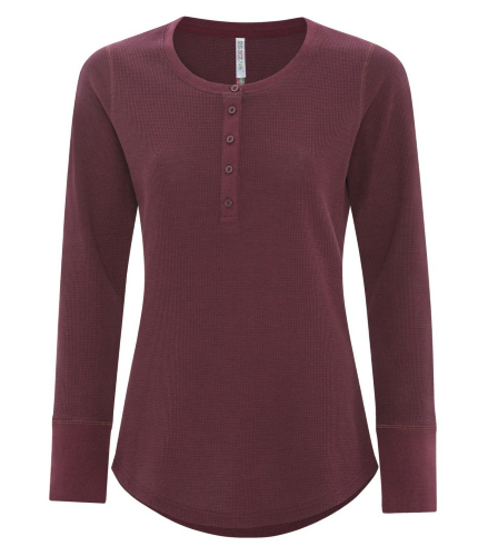 Ladies Thermal Long Sleeve Henley front Image