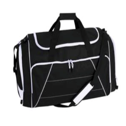 Authentic T-Shirt Company B1034 Varcity Duffle Bag in Black/White - Custom Printing Available