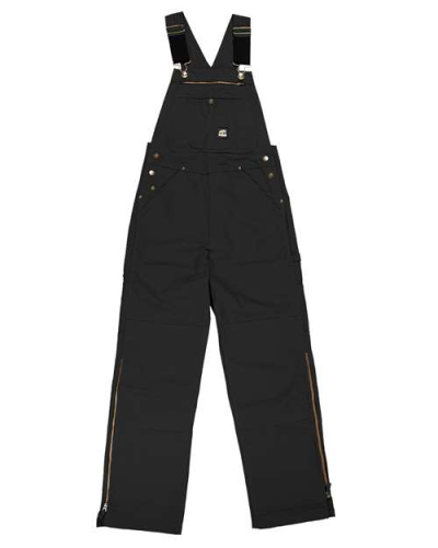 Berne Apparel B1067S Short-Length Slab Unlined Duck Bib Overall in Black - Custom Printing Available