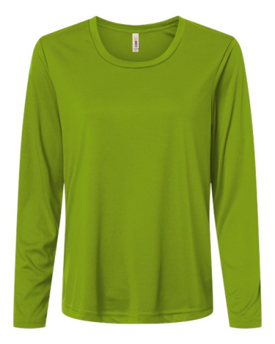 Core365 CE10LW Women's Capital Performance Long Sleeve T-Shirt in Acid Green - Custom Printing Available