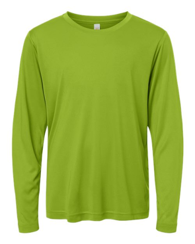 Core365 CE10LY Youth Capital Performance Long Sleeve T-Shirt in Acid Green - Custom Printing Available