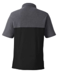 CORE365 CE112C Men's Fusion ChromaSoft™ Colorblock Polo - Black/ Carbon Heather Back Thumbnail | Custom Apparel Canada