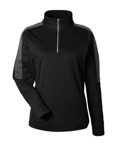 CORE365 CE404W Women's Market Snag Protect Mesh Colorblock Quarter-Zip Pullover by Core365