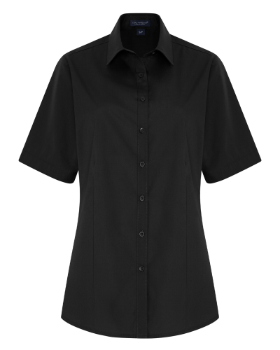 Coal Harbour CH6201L WOMEN'S Everyday Easy Care Short Sleeve Woven Shirt in Black - Custom Printing Available