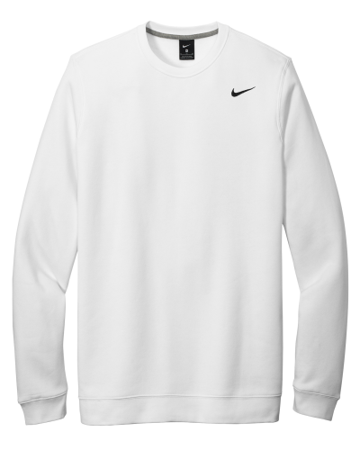 Nike CJ1614 Club Fleece Crew in White - Custom Printing Available