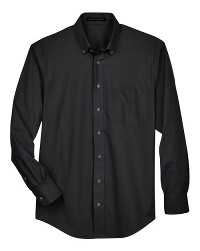 Devon & Jones D620 Men's Crown Collection® Broadcloth Woven Dress Shirt in Black - Custom Printing Available