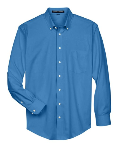 Devon & Jones D630 Men's Crown Collection® Oxford Woven Dress Shirt in French Blue - Custom Printing Available