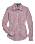 Women's Crown Collection® Gingham Check Woven Dress Shirt Front Thumbnail | Custom Apparel Canada