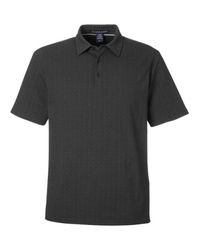 Devon & Jones DG101 Men's Crownlux Performance® Geo Polo in Black/ Graphite - Custom Printing Available