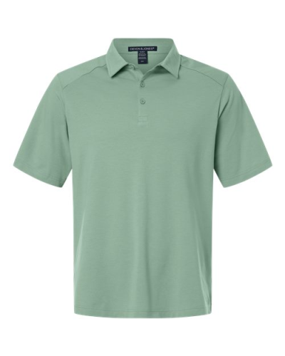 Devon & Jones DG102 Men's Seaton Pebble Textured Polo in Balsam Green - Custom Printing Available