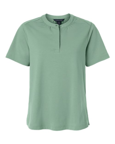 Devon & Jones DG102W Women's Seaton Pebble Textured Polo in Balsam Green - Custom Printing Available