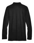 Men's CrownLux Performance® Plaited Long Sleeve Polo Back Thumbnail | Custom Apparel Canada