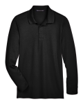 Men's CrownLux Performance® Plaited Long Sleeve Polo Front Thumbnail | Custom Apparel Canada