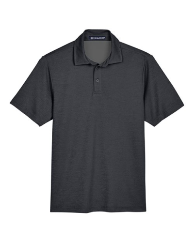 Devon & Jones DG22 Men's CrownLux Performance® Address Mélange Polo in Black Melange - Custom Printing Available