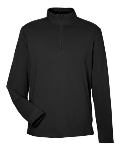 Devon & Jones DG425 Men's Raleigh Stretch Quarter-Zip Pullover in Black - Custom Printing Available