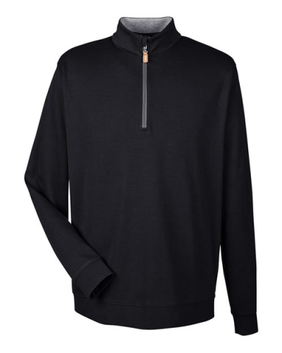 Devon & Jones DG479 Men's DRYTEC20™ Performance Quarter-Zip Pullover in Black/ Grey Heather/ Graphite - Custom Printing Available