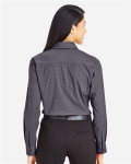 WOMEN'S CrownLux Performance® Tonal Mini Check Woven Dress Shirt Back Thumbnail | Custom Apparel Canada