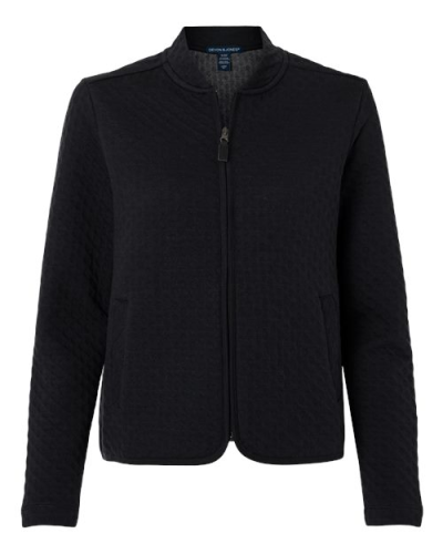 Devon & Jones DG740W Women's Berkeley Textured Full-Zip Jacket in Black - Custom Printing Available